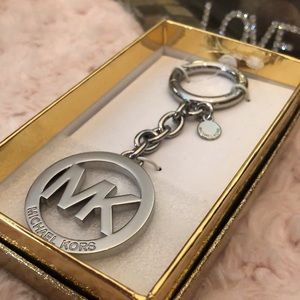 Michael Kors Key Chain.  Silver tone NIB